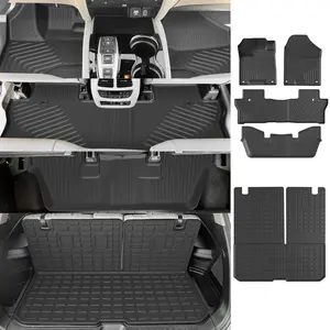 [Fits 16-22 Pilot]Floor Mat Compatible with 2016-2022 Honda Pilot Cargo Mat with Backrest Mat Cargo Liner Replacement for 2016-2022 Honda Pilot Accessories (7 Seats Trunk Mat with Backrest Mat+Floor Mat)