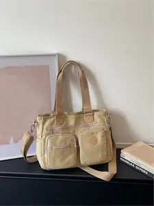 Practical style multi pocket design tote bag | Simple silhouette+Multi zone storage+Detachable shoulder strap, with super strong storage properties, suitable for daily commuting, short trips, school, taking care of children, and exploring stores, casual w