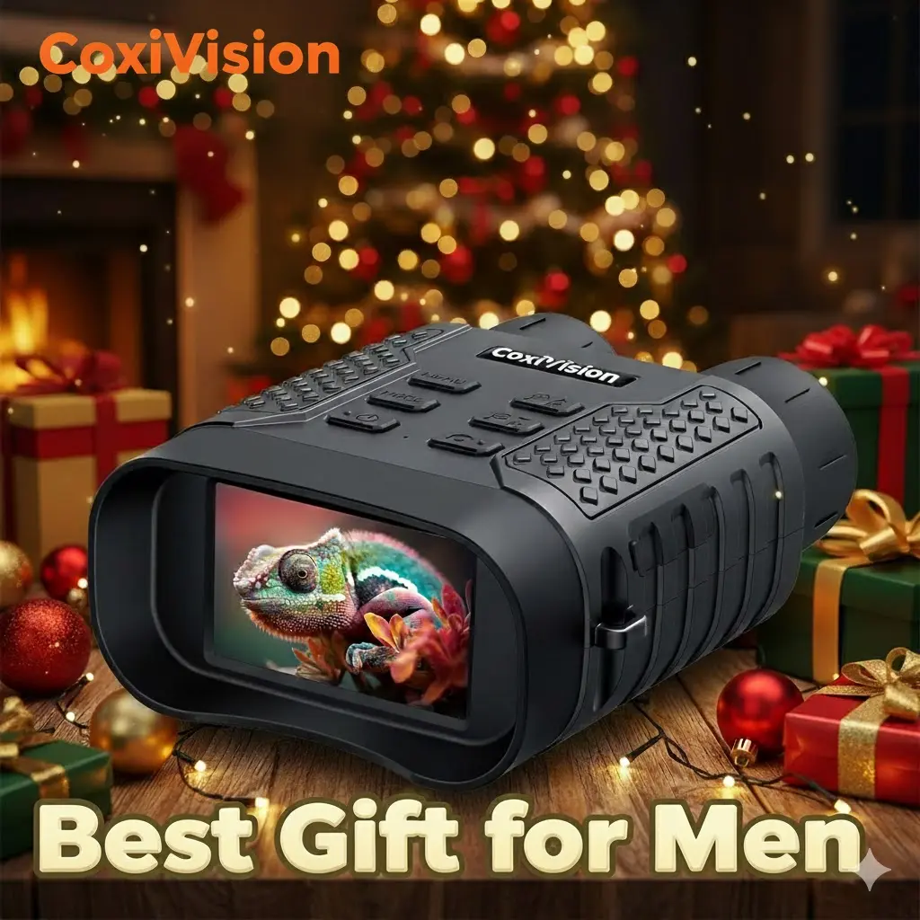CoxiVision 4K Night Vision Goggles 3.1'' HD Screen 5X Digital Zoom 7-Level IR Illuminator Binoculars 64GB Memory Card 4400mAh Battery Best Gift for Men