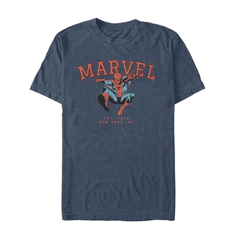 Marvel Men's Short-Sleeve Spider-Man Classic Collegiate Spidey Men's Graphic Tees, Menswear T-Shirt