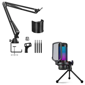 TONOR TC310 USB Gaming Mic Kit for PC, PS4/PS5, with T10 Boom Arm with Pop Filter,  Adjustable RGB Modes & Brightness, Quick Mute, Gain Control