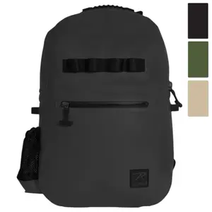ROTHCO Waveguard Waterproof Adult Built-in Organizer Backpack - 15.6L Black, IPX7 Rated, Adjustable Mesh Bottle Pouch, Adjustable Straps, Heavy-Duty Vinyl Tarpaulin Shell, Functional Built-in Organizer Backpacks