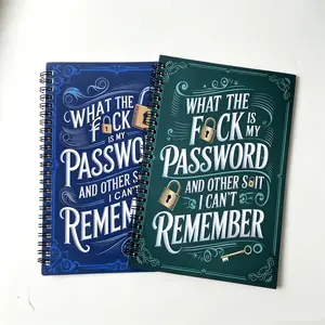 Minimalist Password & Address Book Office Accessories - Spiral Bound Organizer for Usernames, Website Logins, Family Records, Home Office or Computer Logins, Simple Planner Workbook Journal
