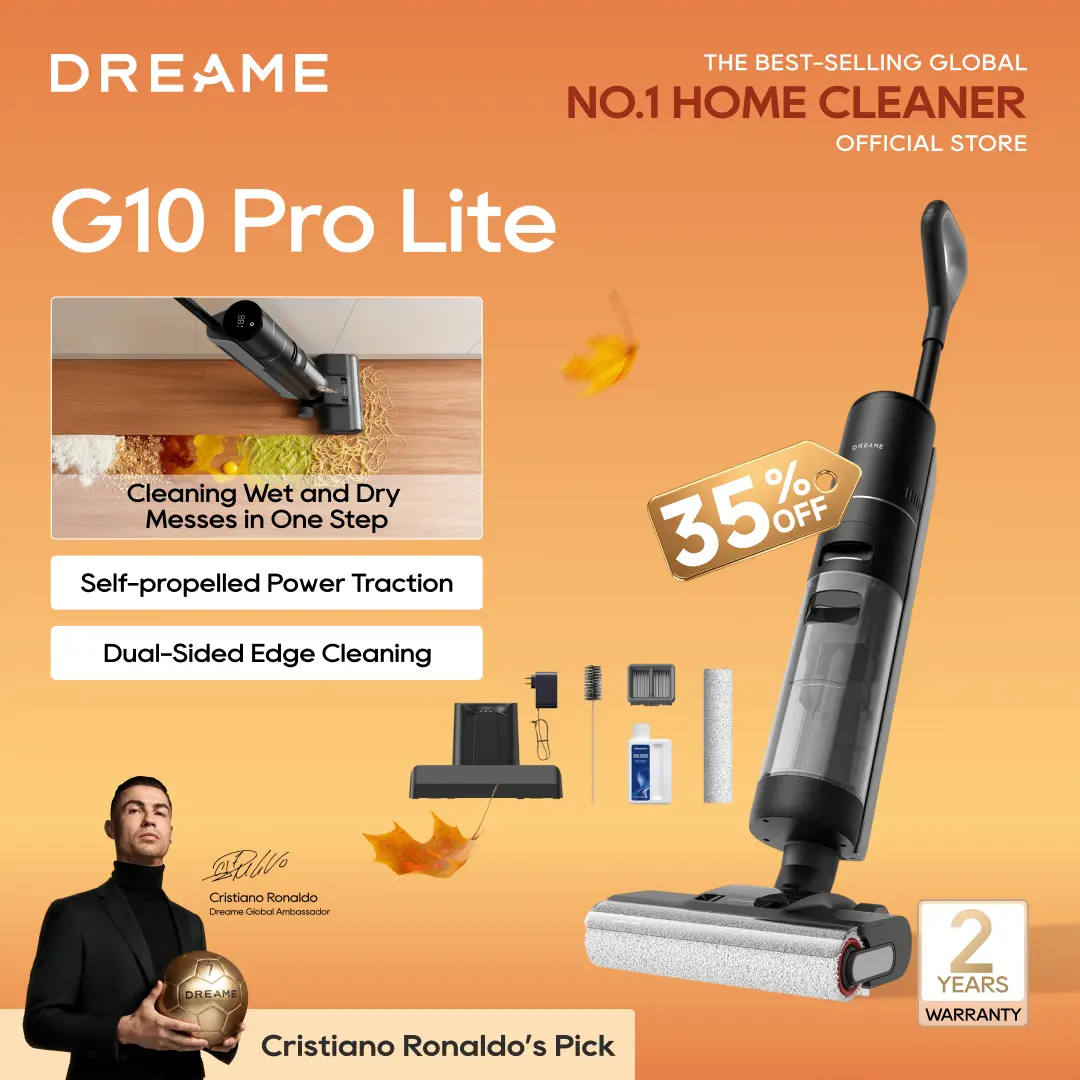 DREAME G10 Pro Lite Mop and Vacuum Combo, Cordless Battery Wireless Lightweight Powerful Suction Vacmop, Wet-Dry All-in-1 Vacuum Cleaner for Hard Floors, Back to School Use, Battery Vacuum