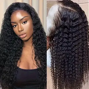 Bling Hair 100% Real Hair Wigs 13x6 Lace Frontal Wig Deep Wave Cheap Wigs 180% Density Natural Color For Women On Sale Clearance