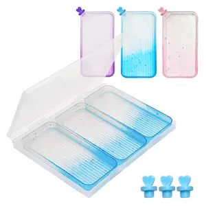 3/6pc Set Glitter Diamond Painting Trays Set | Cute Heart Drill Tray Kit for Diamond Art Accessories
