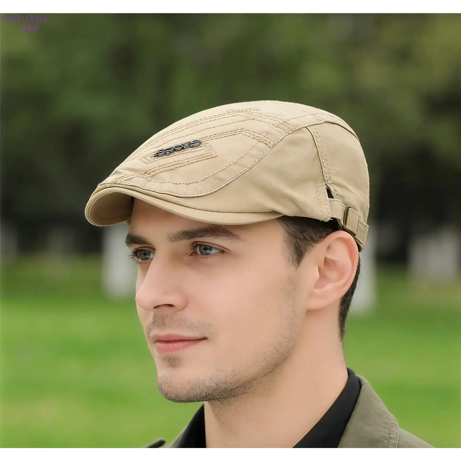Men's British-Style Newsboy Anti-UV Hat - Vintage Adjustable, Breathable Lightweight All-Match Casual Beret Baseball Cap, Fashion Accessory for Outdoor Travel & Daily Wear, Anti-Uv Hats, Newsboy Hats