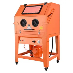 fathersdaygift  VEVOR 245 Gallon Sandblasting Cabinet with Pressurized Tank, Heavy Duty Steel Sand Blasting Cabinet on Wheels - with 32 Gallon Media Hopper 1.6HP Dust Collector for Oversized Parts Surface Finishing