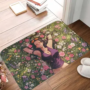Floral Relaxing Garden Mat Artistic Blossom Print with Soft Comfortable Texture and Non Slip Durable Design Perfect for Bedroom Decor Living Room Accent Office Meditation Space Spring Gift or Outdoor Picnic Occasion