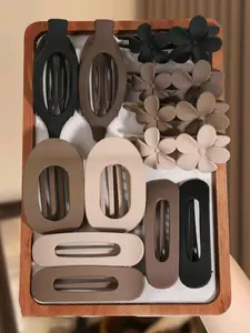 12pcs Duckbill Clip Female Back Head Flat Claw Clips, Shark Clip Flat Oval Duck Clip Princess Hair Grasp Hairpin Women Flat Clip, Suitable for Thick Hair, Matte Large Duckbill Clip Strong Fixation No Slipping Multicolor Gift