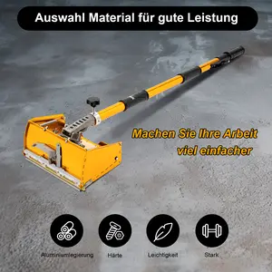 Handheld Drywall Flat Finishing Box Tool (Yellow) Aluminum Alloy+Silicone 5-Gear Adjustable Rod (3.44-5.51ft) 60°/90° Scraping Head - Ideal for Halloween/Christmas Wall/Ceiling Putty Application (Professionals/DIY Enthusiasts) Retractable Stainless Steel