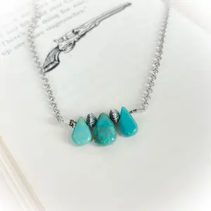 Leota Blue Turquoise & Sterling Silver Pearls Necklace
