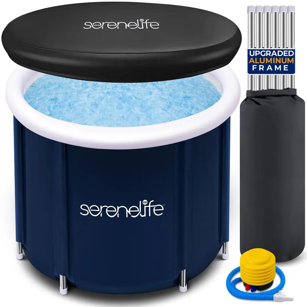 Inflatable Cold Plunge Tub -  78 Gallons | Portable Ice Bath with Insulated PVC, Aluminum Frame & Lid - Freestanding Design - Perfect for Muscle Recovery & Stress Relief