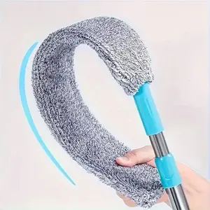 Flexible Microfiber Cleaning Duster with Long Handle and Slim Flat Head for Hard-to-Reach Places Under Bed Sofa Cabinets