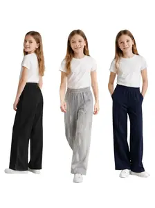SVFZVI 3-Piece Set in Classic Colors: The Essential Classic Sweatpants Every Girl Needs for Everyday Wear | Relaxed, straight-leg fit and breathable fabric—perfect for vacations, school, or lounging at home