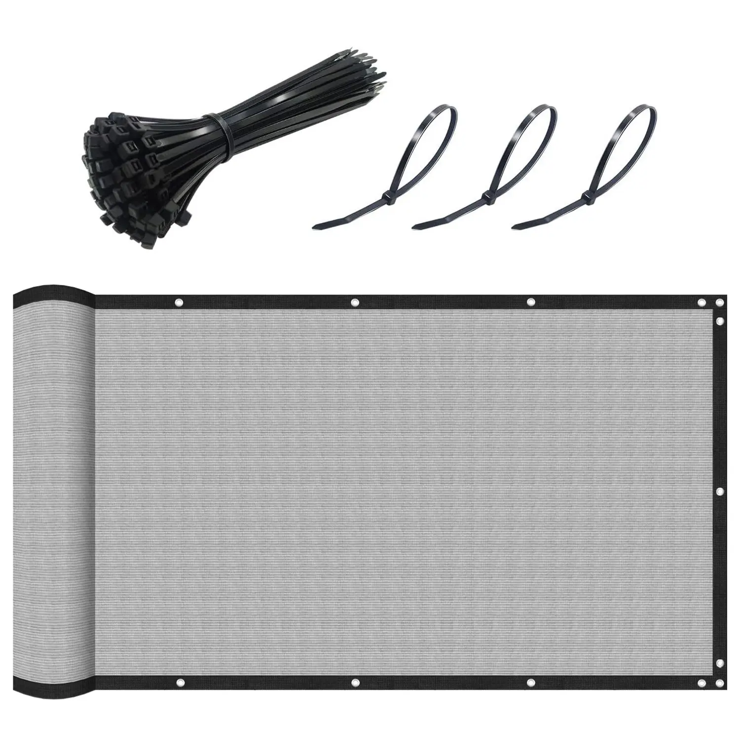 Privacy Screen 6' x 50' Fence Commercial Shade Cover with Brass Grommets Heavy Duty Perfect for Outdoor Back Yard-Grey