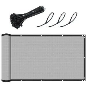 Privacy Screen 6' x 50' Fence Commercial Shade Cover with Brass Grommets Heavy Duty Perfect for Outdoor Back Yard-Grey