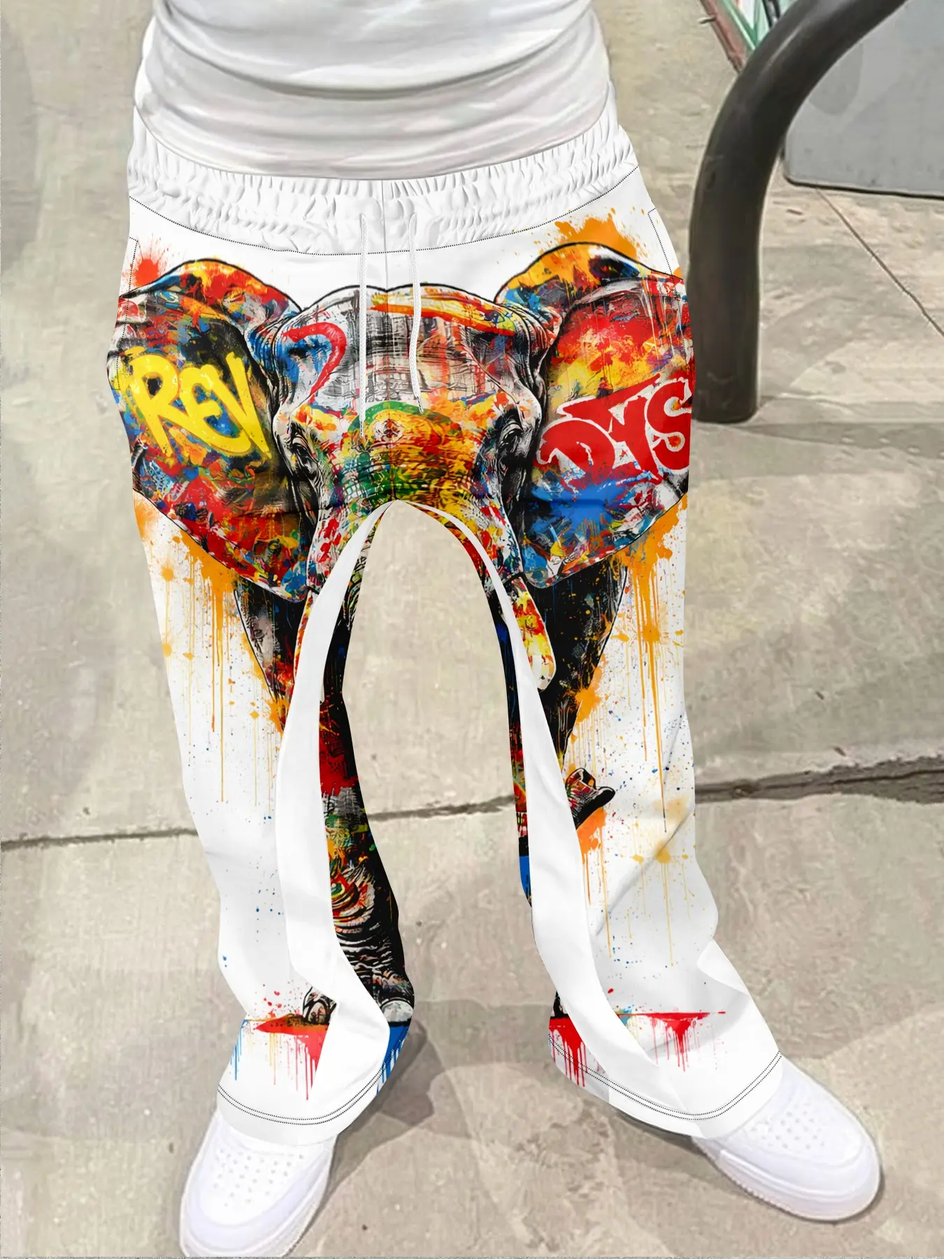 Doodle Art Ink Print Bell Bottoms, Casual Streetwear Long Pants, Geometric Pattern, Fitted Style, All Seasons Wear, Casual Chic Trousers, Casual Fashion Trousers, Casual Lounge Pants