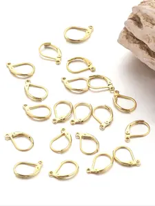 20pcs Stainless Steel French D-Shape DIY Jewelry Accessories, Necklace Earring Hooks, Craft Supplies for Handmade Projects