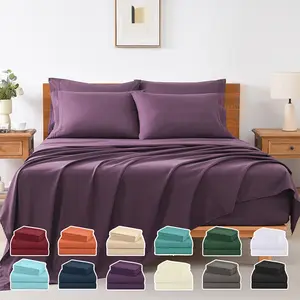 Hotel Grade 6-Piece Cooling Bed Sheets – Breathable & Soft | 18" Deep Pocket & 100GSM Fabric for Lasting Luxury Bedding Set| Anti-Fading & Wrinkle-Free Easy Care