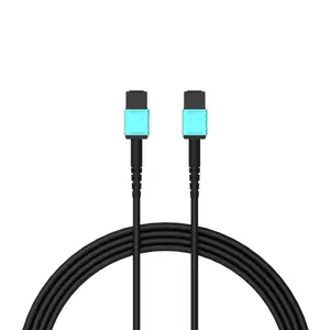 RUIPRO MPO Female to Female Full Fiber Optic Armored Cable 15FT, OM3 Multimode, 7-Core Type-A, Designed Detachable HDMI/DP/Ethernet Interface Modules