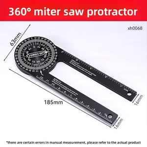 Adjustable 360 Degree Woodworking Angle Gauge, High Precision Slotless Aluminum Alloy Multi-Function Industrial Protractor