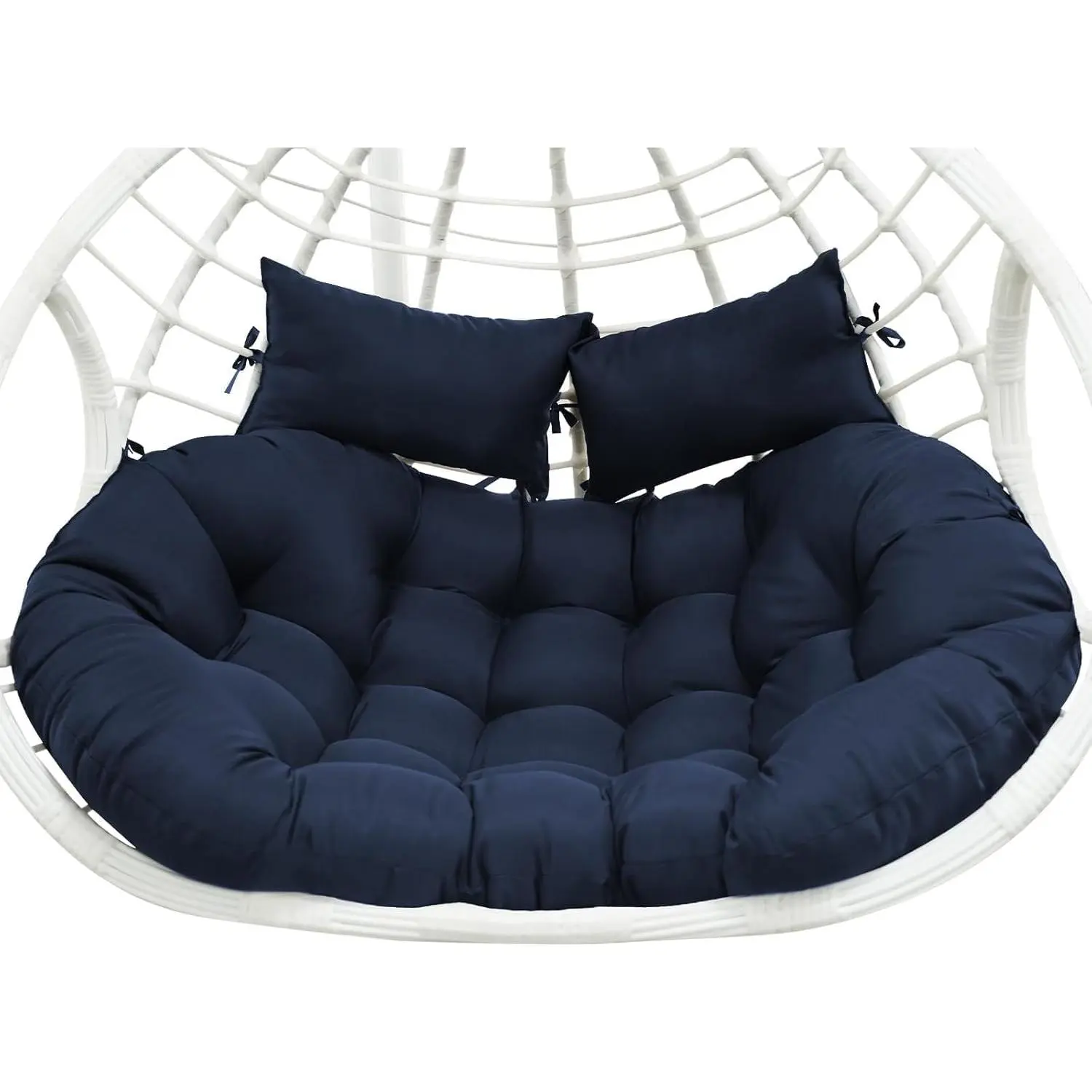 Double Egg Chair Cushion Replacement 55x35in -Thickened  Removable Double  Egg Chair Cushions, Swing Chair Cushion, Indoor/Outdoor Patio  Basket Chair Cushions,Blue