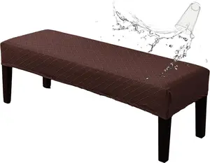 Stretch Dining Bench Covers,  Stretch Jacquard Bench Seat Protector Cover, Rectangular Bench Cover for Bedrooms, Living Rooms, Kitchens, Removable, Washable-