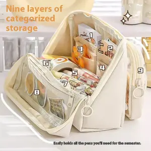 Large Capacity Portable Kawaii Style Pencil Case, Available in Various Colors, 12.21 * 8.66 Inch, Suitable for Office, Study and Travel Storage (6 Colors; Back to School Supplies)