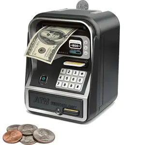 4.ATM Piggy Bank for Kids, Electronic Coin Cash Bank with Password Unlock, Music Playback and Auto Bill Feeder, Fun Educational Money Toy