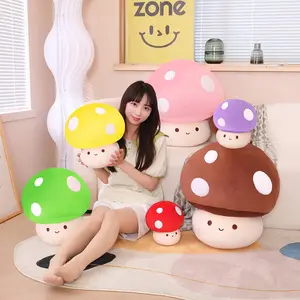 SNOWOLF 9.8" 11.8" 23.6" Cute Mushroom Plush Toy Soft Kawaii Squishy Doll Stuffed Hugging Pillows Gift for Girls Kids Home Decor