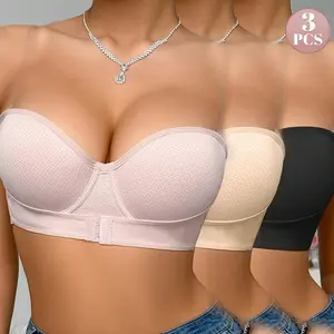 Ecomilky Summer beautiful back seamless women's underwear strapless tube top gather comfortable non-slip invisible strapless adhesive bra for wedding dress big  cup  strapless  bras Womenswear Lingerie brathat  stays strapless  bra tiktokshopspringglowup,