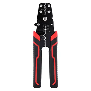 5-in-1 Multifunctional Clamping Wire Strippers & Crimping Pliers, Professional Electrician Hand Tool for DIY Home Circuit Repair, Crimps 14-26 AWG, Strips 14-17 AWG