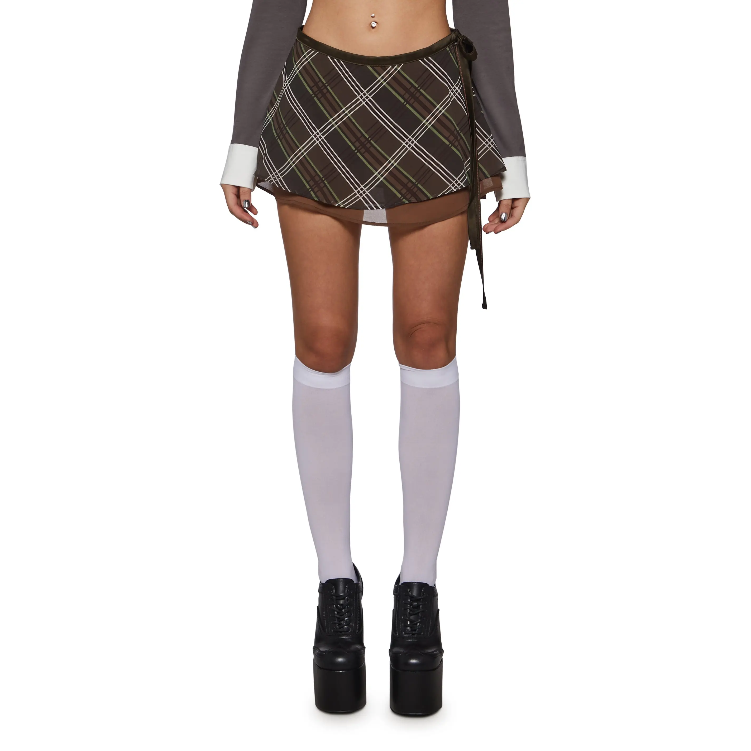 Sable Plaid Mini Skirt