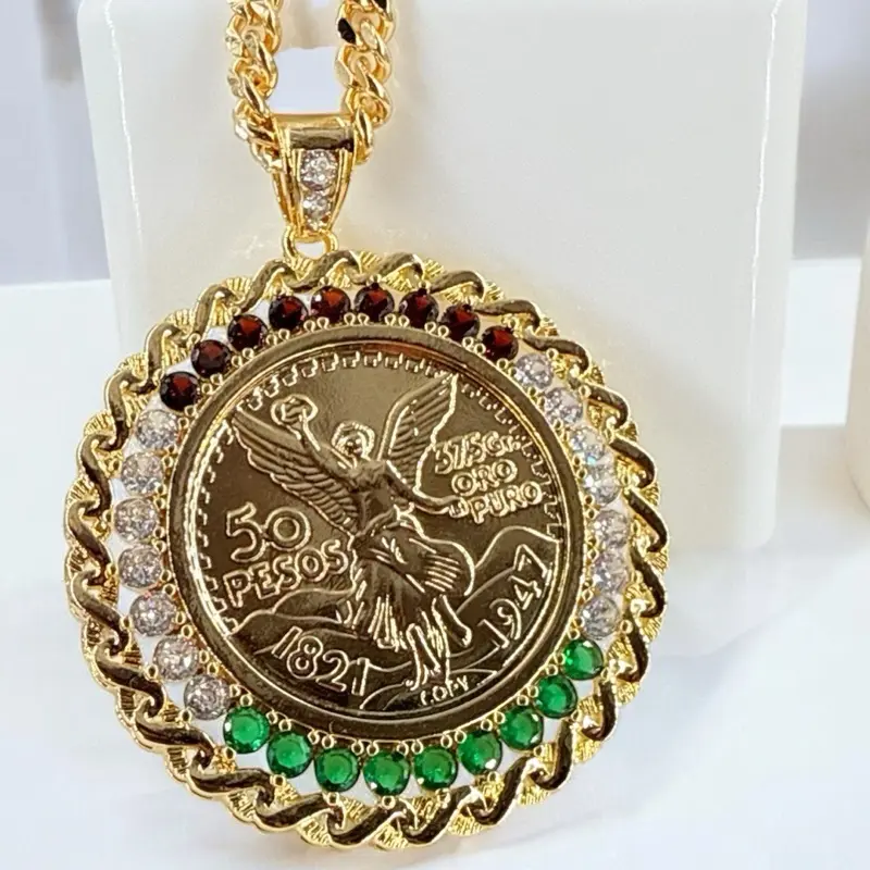 Centenario 14k Gold-Plated Pendant Necklace - Matching Necklace Chain, Chain & Link Design, Ideal for Daily Wear
