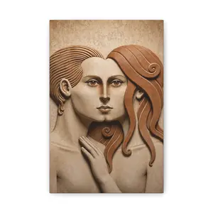 Classic Canvas: Sculpted Lovers Wall Art Canvas