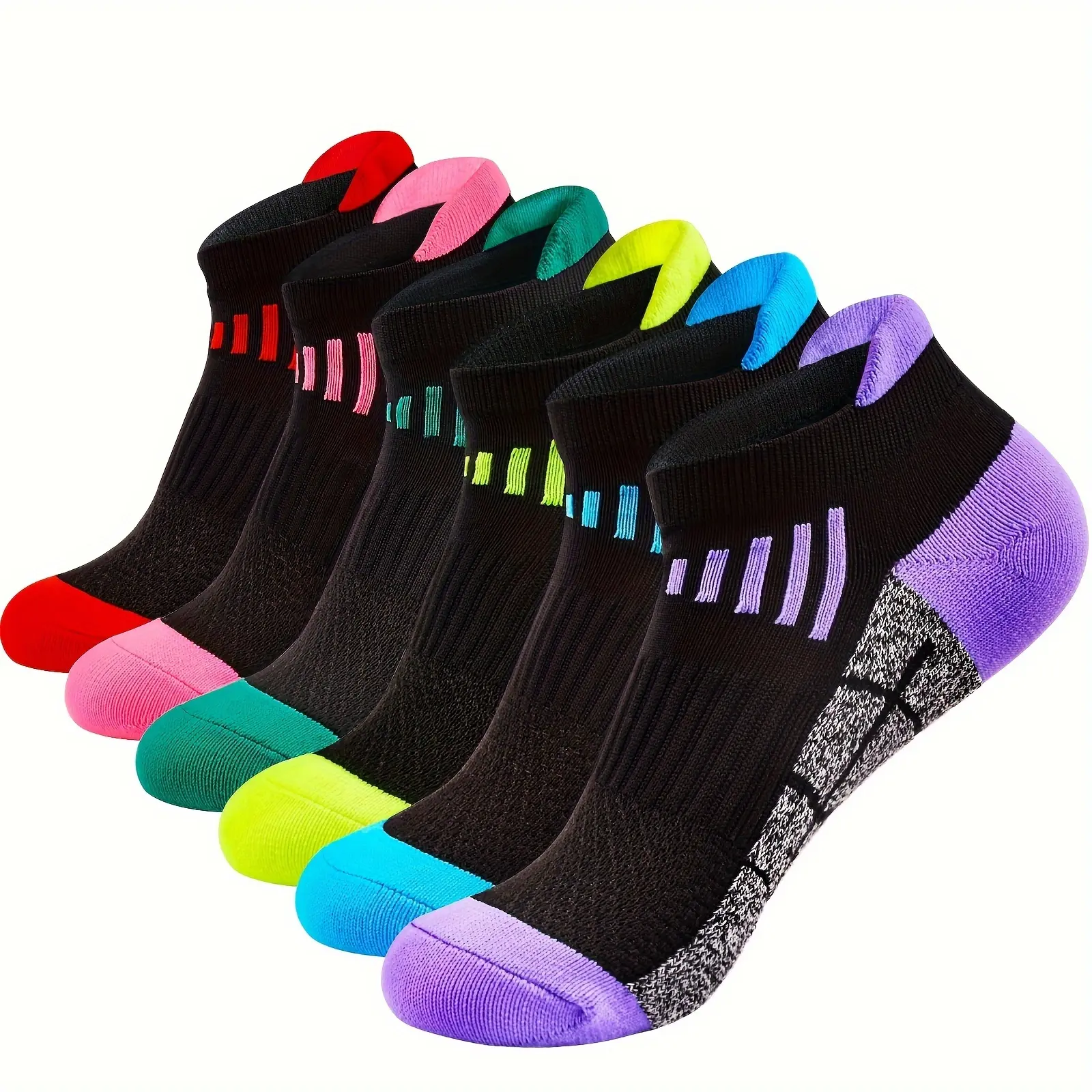 6 pairs of women's sports socks - low cut breathable ankle socks, soft and comfortable spring and summer low cut socks