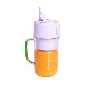 Portable Blender Rechargeable Blender Travel Cup with Lid and Straw, Ideal for Making Milkshakes, Smoothies, and Juices, Mini Blender Suitable for Outdoor Sports, Home Use, and Travel