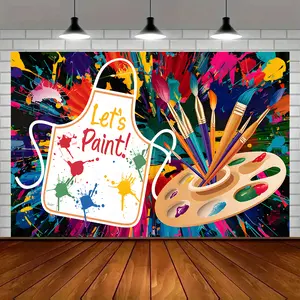 Color Splash Art Backdrop Creative Abstract Backdrop Paint Style Background Cloth Artistic Tapestry Wall Hanging Photography Background Polyester Fiber Home Room Wall Decor Party Event Studio Prop Wall Art