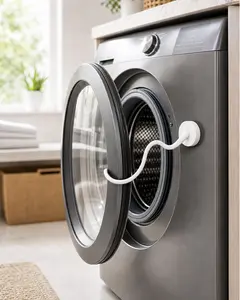 Removable Flexible Washer Door Prop Magnetic Washing Machine Door Holder with 66mm Magnet Base, Keeps Front Load Washer Door Open to Prevent Odors