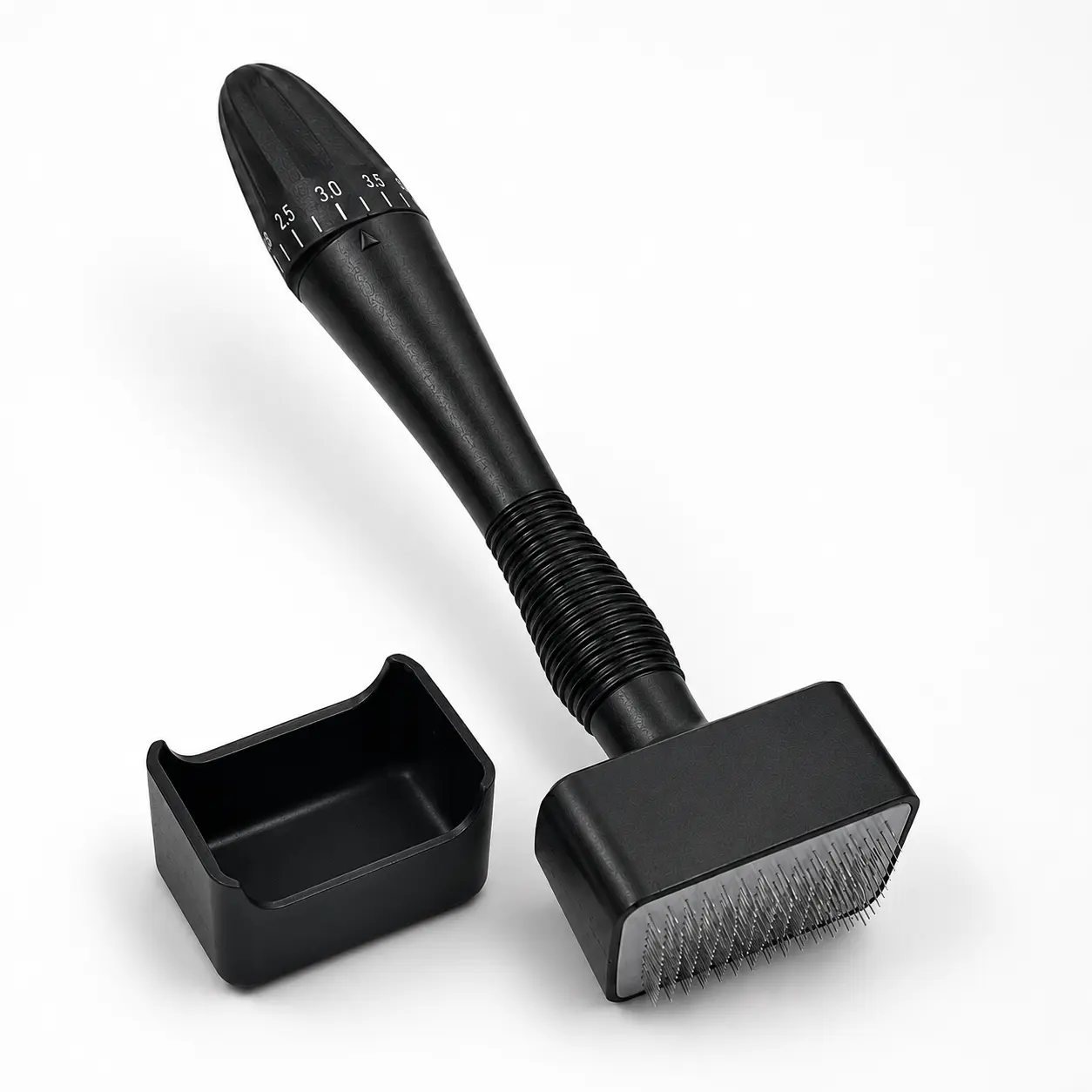 1pc Stainless Steel Microneedle Stamp Tool, 0-3.0mm Adjustable Manual Facial Cleansing Beauty Device with Textured Grip, Square Precision Head, Storage Cover (Single Unit Steel Skincare Tool), Facial Cleansing Tools