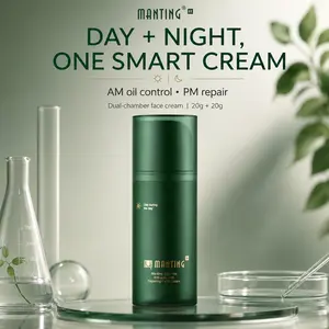 Manting HK Day & Night Repairing Face Cream Set, AM Oil-Control Cream + PM Repair Cream for Blemish-Prone Skin, Redness-Looking Comfort, Post-Blemish Mark Care, Lightweight Dual Formula, 20g + 20g