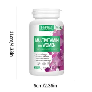 HiPlus Women's Multivitamin - Daily Multivitamin and Multivitamin with Vitamins A, C, D, E, B12, Zinc and More - Vitamins for Energy, Focus and Women's Health - 90 Capsules girl women