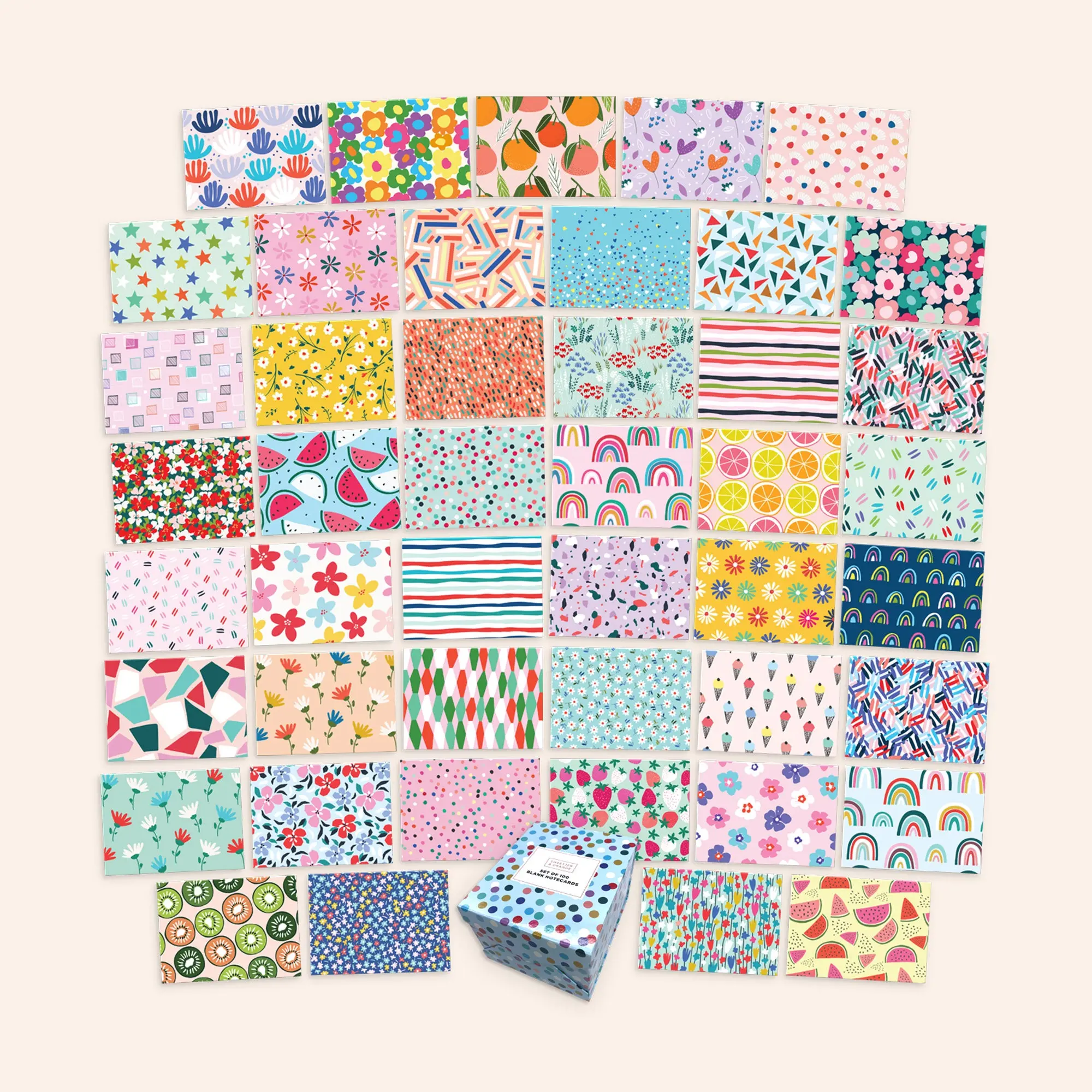 Set of 100 Blank Notecards