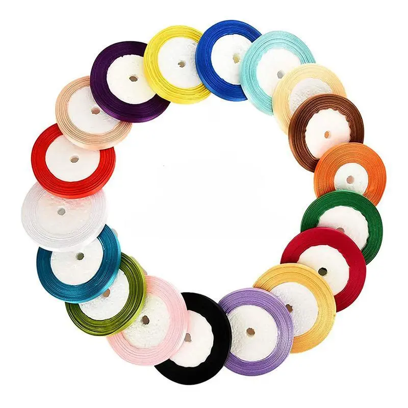 1Roll 22M 0.24inch/0.6cm DIY Natural Satin Ribbon Design Crafts Sewing Clothing Handwork Bows Party Gifts Wrapping Decoration