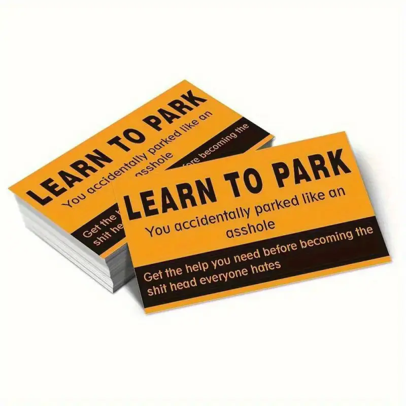 50 or 100 pcs Funny Humor Learn Parking Warning Cards, Parking Tip Cards for Drivers Accident Learning Parking Tips Cards