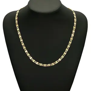 New 14K Gold-Plated Figaro Chain Necklace for Men – 6mm Wide, 20/24” Italian-Style Cuban Link, Tarnish-Free Nano Coating, Hip-Hop & Everyday Layering Jewelry，Minimalist Layering Jewelry, Men's Gift