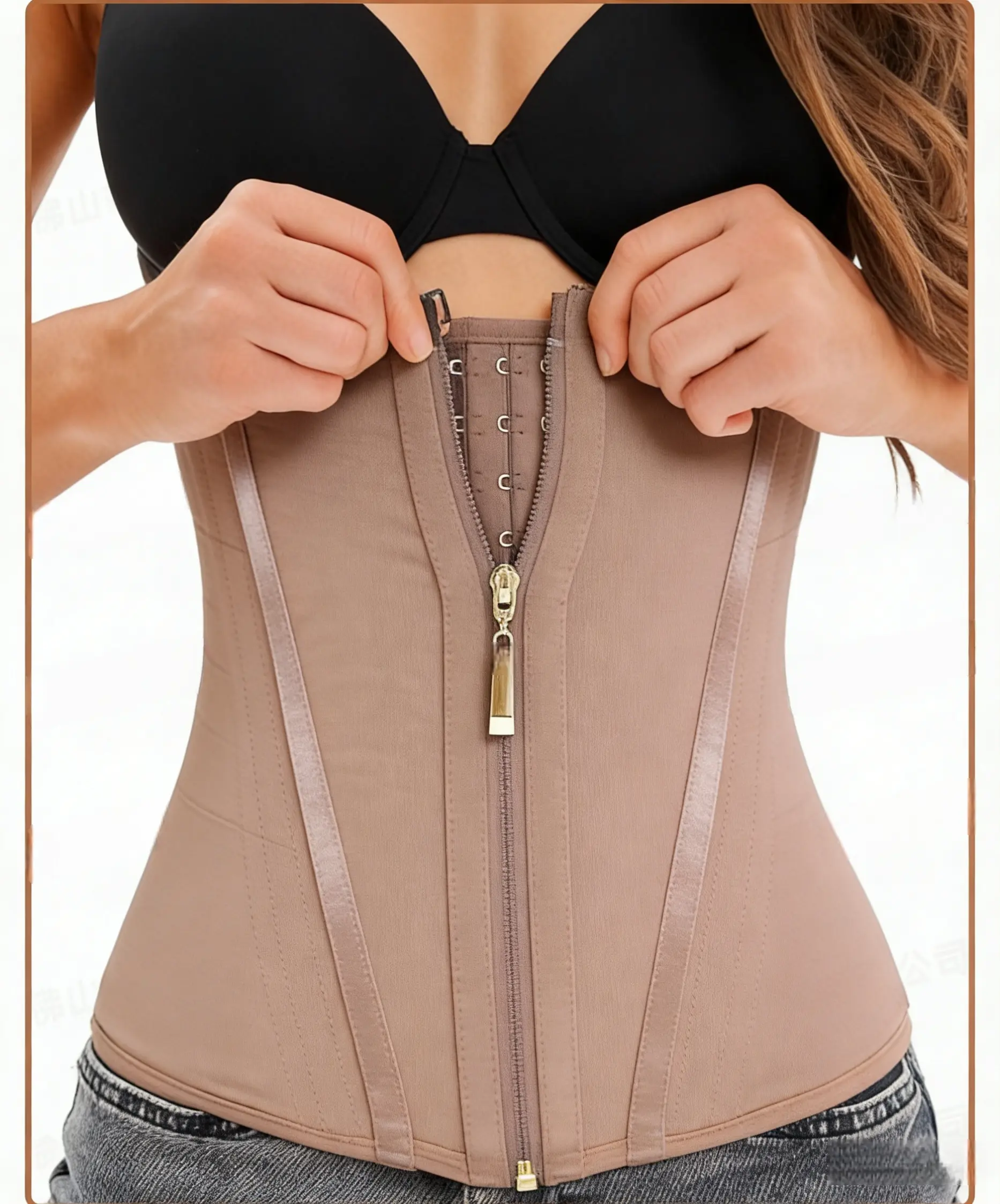 Women's Solid Minimalist Pull-On Shapewear Corset Belt with High-Waist Tummy Control and Firm Compression