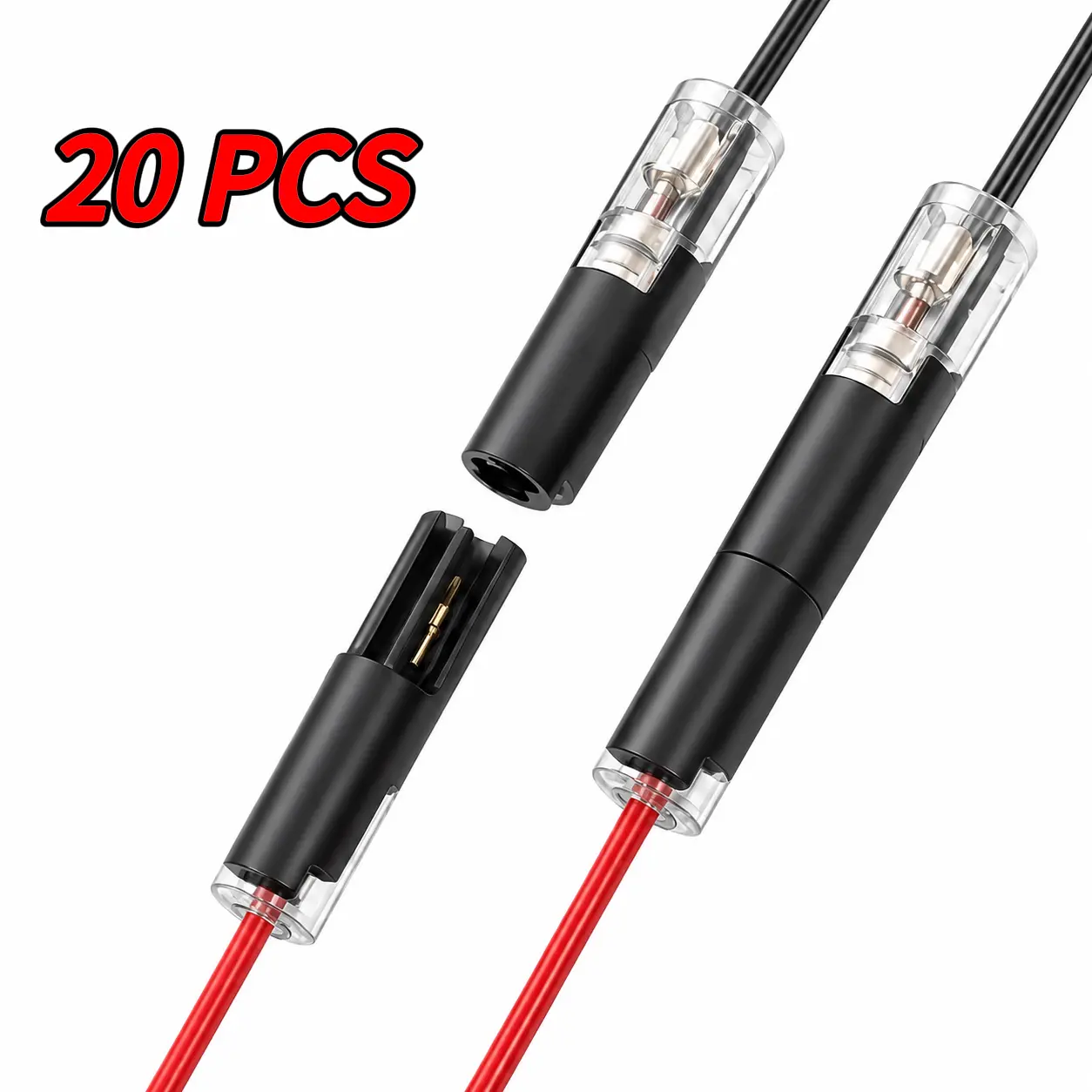 D1 Wire Quick Connectors - No Strip, No Soldering Iron, No Twisting Strands Electrical Terminal Plug, 18-24 AWG Waterproof Fast Disconnect Splice for LED Strip Lights, Landscape Garden Lights, Motorcycle Wiring, None