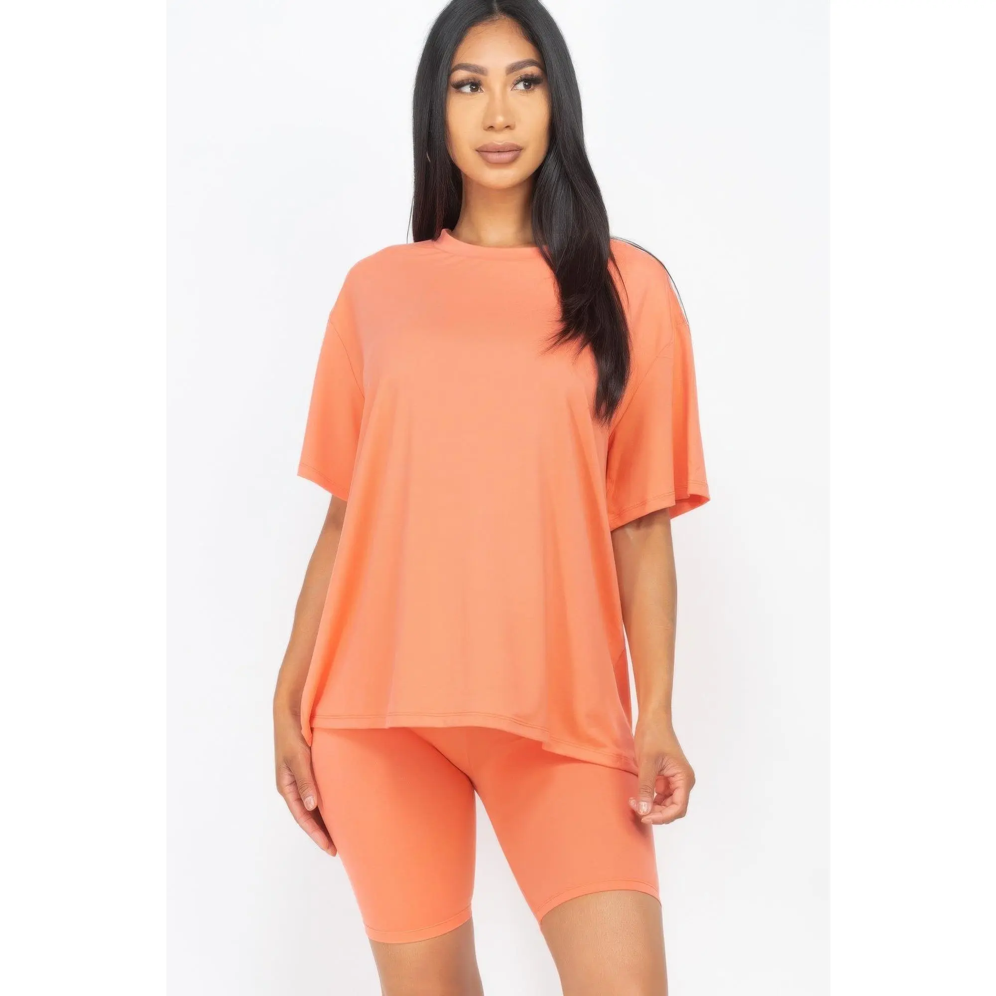 Loose Fit Top & Biker Shorts Set